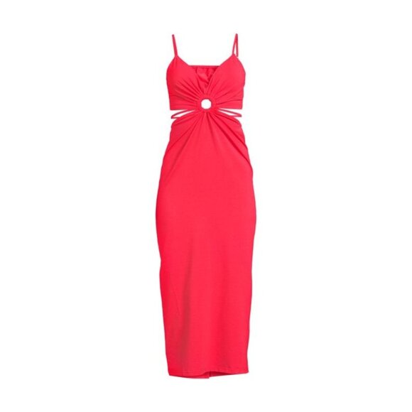 NWOT WALTER BAKER Rivka RED Cutout Midi Dress SIZE M - Picture 2 of 8